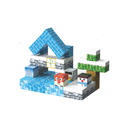 Конструктор магнитный Minecraft зима 54 детали