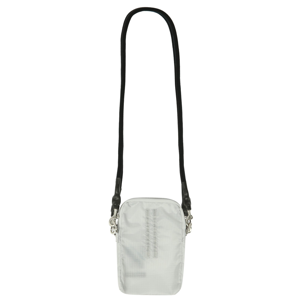 RICK OWENS DRKSHDW СУМКА SMALL ZIP POUCH БЕЛАЯ С ЧЕРНЫМ ШНУРКОМ