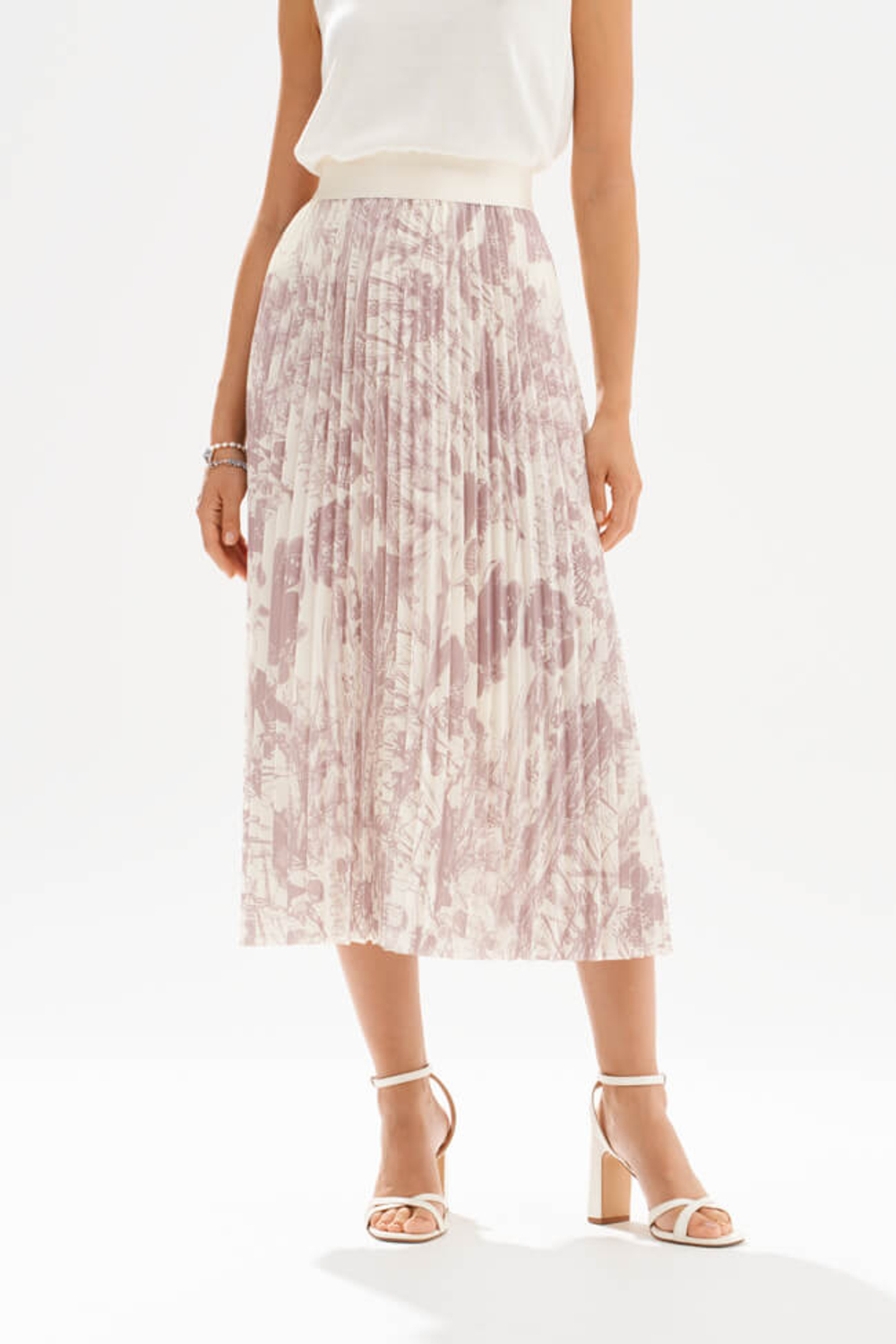 4942 Юбка женская (кофейно-молочный принт)