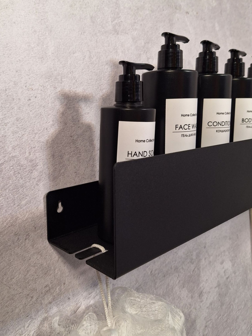 Полка настенная прямая черная MetaDec Side 50см