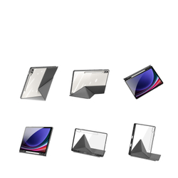 Чехол книжка серого цвета от Dux Ducis для Samsung Tab S10+, S9+, S9 FE+, серия Magi Series Case, с держателем Pencil и функцией автоматического перехода в спящий режим