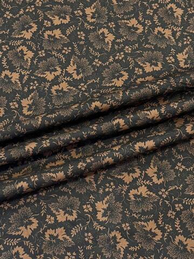 Хлопок Liberty коричневый с растительным принтом Tana Lawn™ Cotton - The Curated Floral