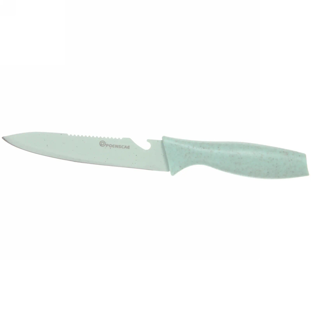 Набор ножей «DrowCook» 7предметов (3ножа+ножницы+овощечистка+доска+подставка) мятный