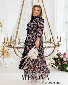 Платье 8648-1-тёмно-синий Minova