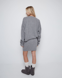 Джемпер из смесового кашемира косы светло-серый