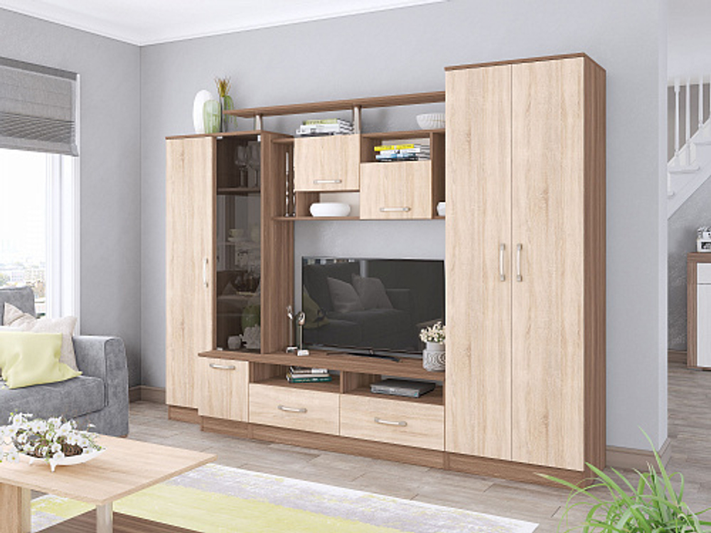 Стенка в гостиную Оскар-5, ясень шимо