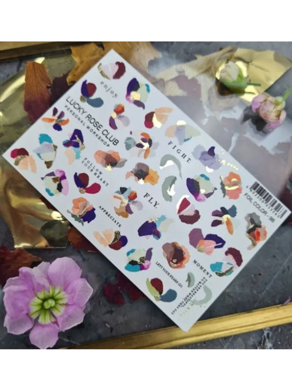 Lucky Rose Слайдеры наклейки для ногтей Foil 98