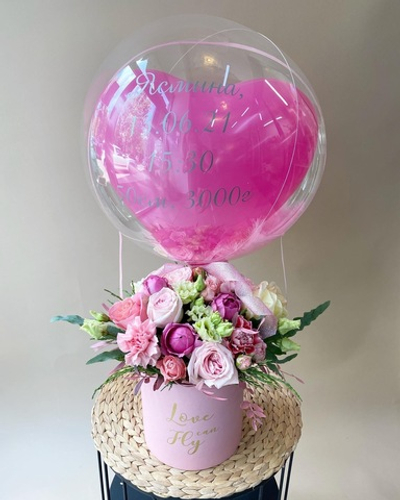Цветы с шаром баблс, роскошный