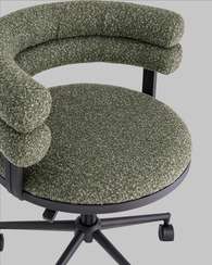 Стул офисный Castor, зелёное букле, чёрные ножки