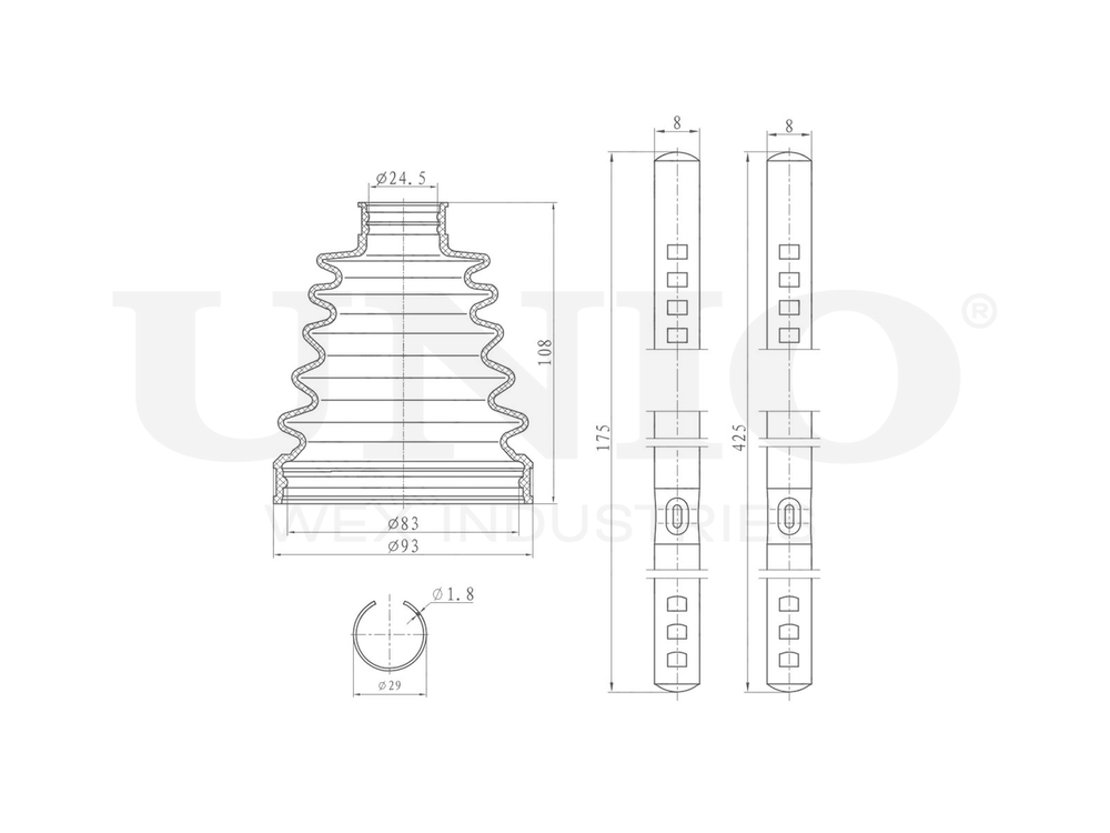 Пыльник ШРУСа (к-т) UNIO DUC-30066K