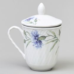 КРУЖКА ЗАВАРОЧНАЯ LEFARD "ВАСИЛЬКИ" С КРЫШКОЙ И СИТОМ 350 МЛ