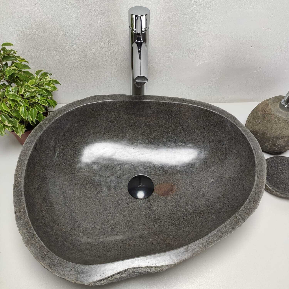 Каменная раковина из речного камня RS-6890 (55*46*15)