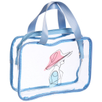 Косметичка прозрачная «MALINKA SHOP», девушка, цвет нежно - голубой, 26*18,5*,85см