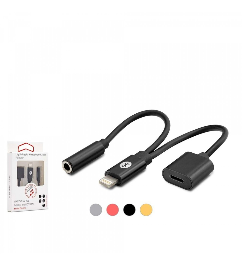 Переходник Lightning 8PIN x Audio/Charging/AUX RoHS MY026