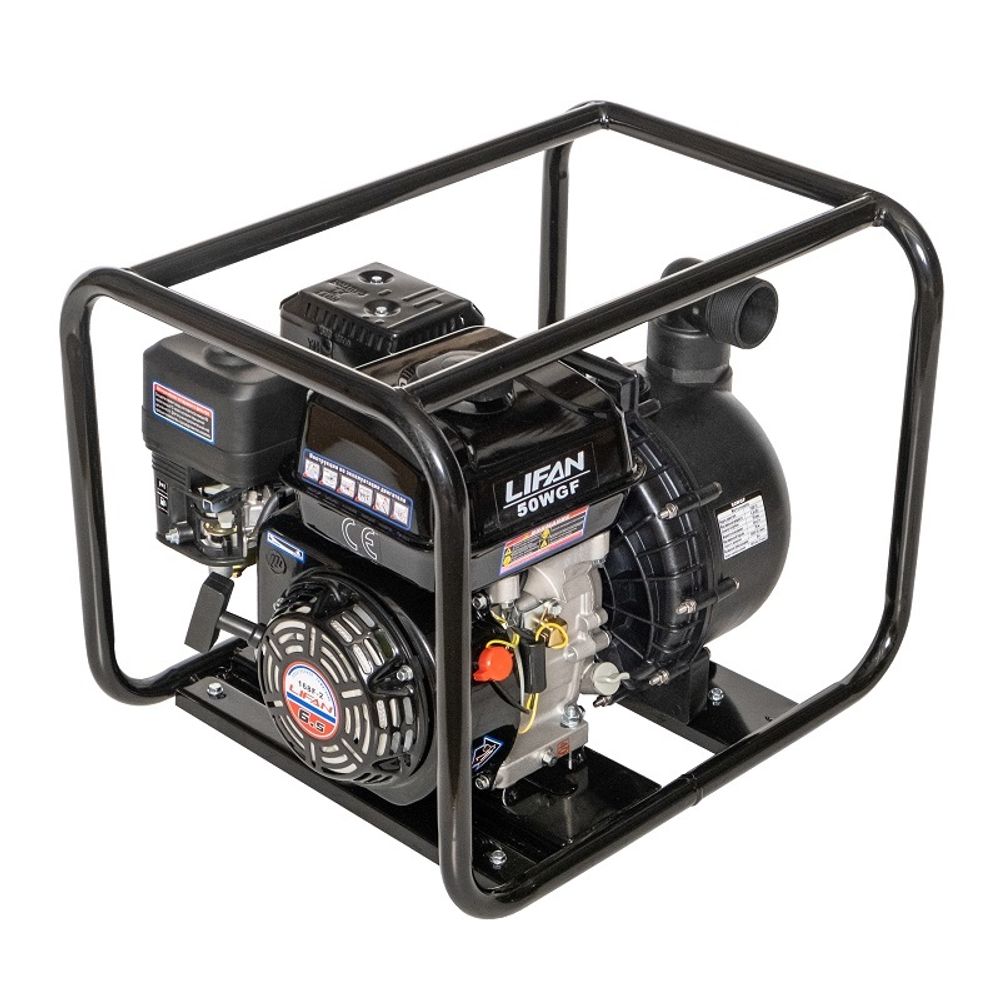 Мотопомпа бензиновая Lifan 50WGF - для химических жидкостей [50 мм | 36 м³/ч | 600 л/мин]