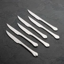 Набор ножей для мяса Доляна «Капля», h=22,5 см, 6 шт, цвет серебряный
