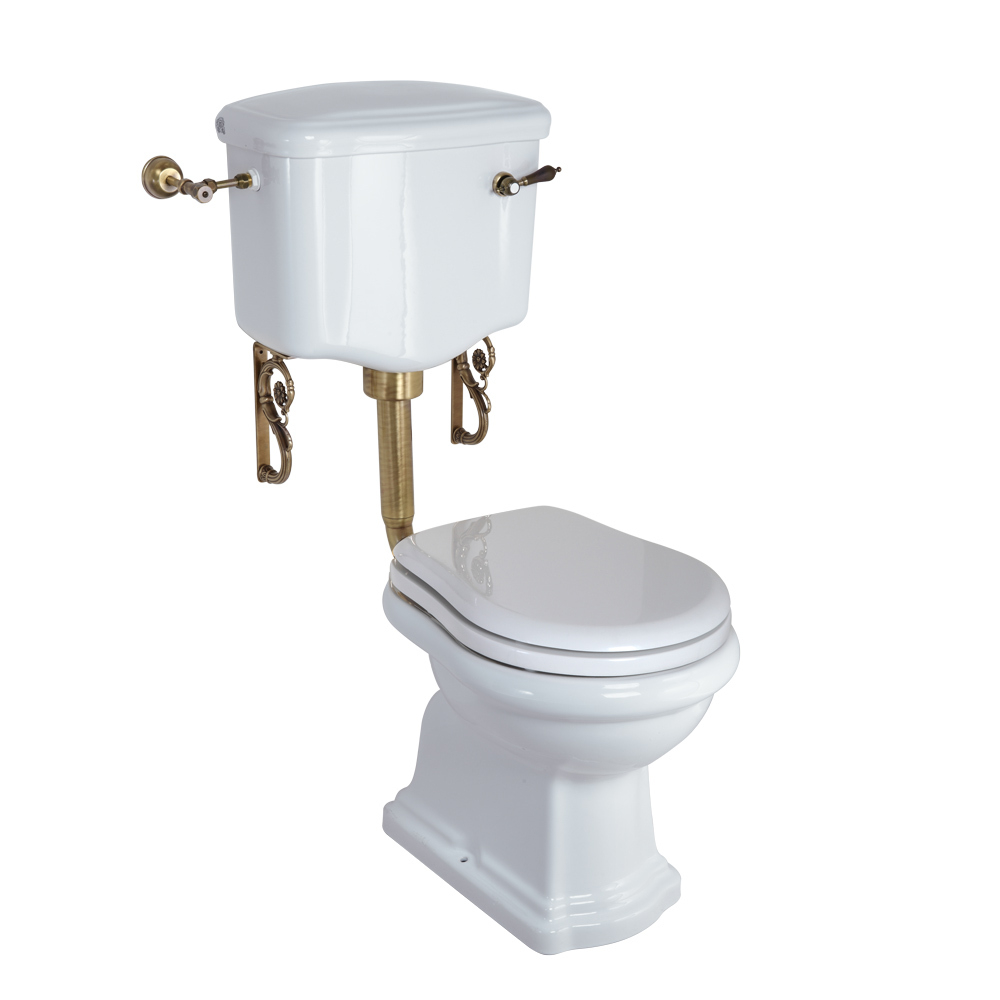 Унитаз напольный  Migliore Bella средний бачок с ручкой смыва, бронза