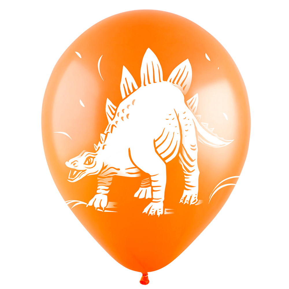 Воздушный шар с гелием, 1шт., М12/30см, Веселуха "Динозавры"