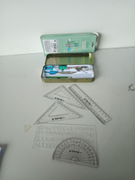 Готовальня 10 предметов "Африканские животные" металлический пенал