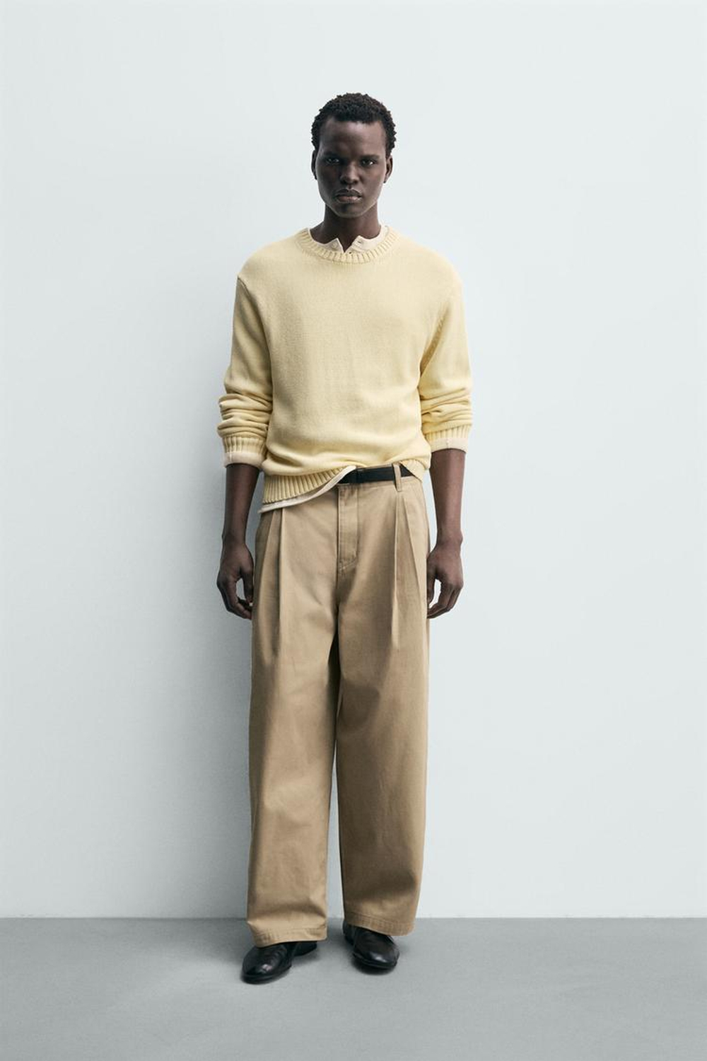 ZARA БРЮКИ ЧИНОС WIDE FIT, РЫЖЕВАТО-КОРИЧНЕВЫЙ