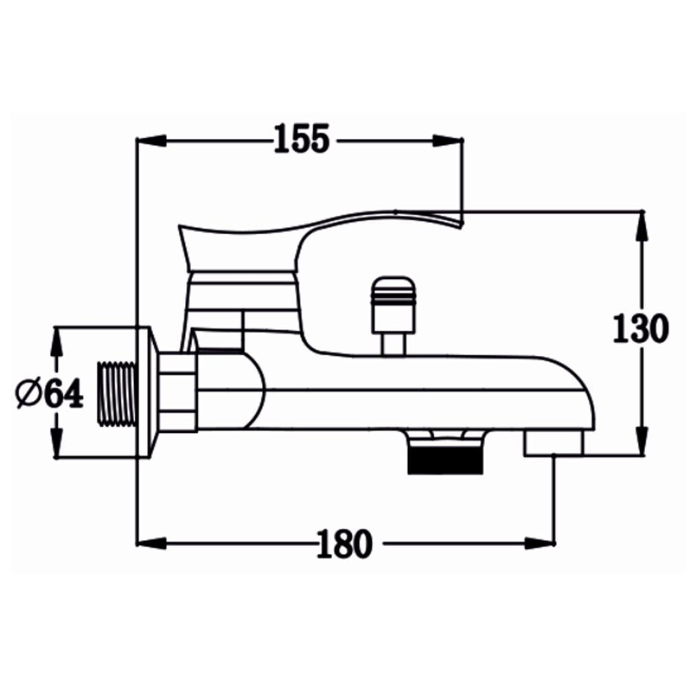 Смеситель для ванны, РМС, корот изл, с картриджем, хром, SL86-009