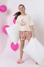 Пижама для девочки Единопончик-3 Виотекс МОЛОЧНЫЙ