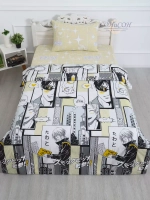 Постельное белье 1.5 спальное аниме 50х70 хлопок 100%