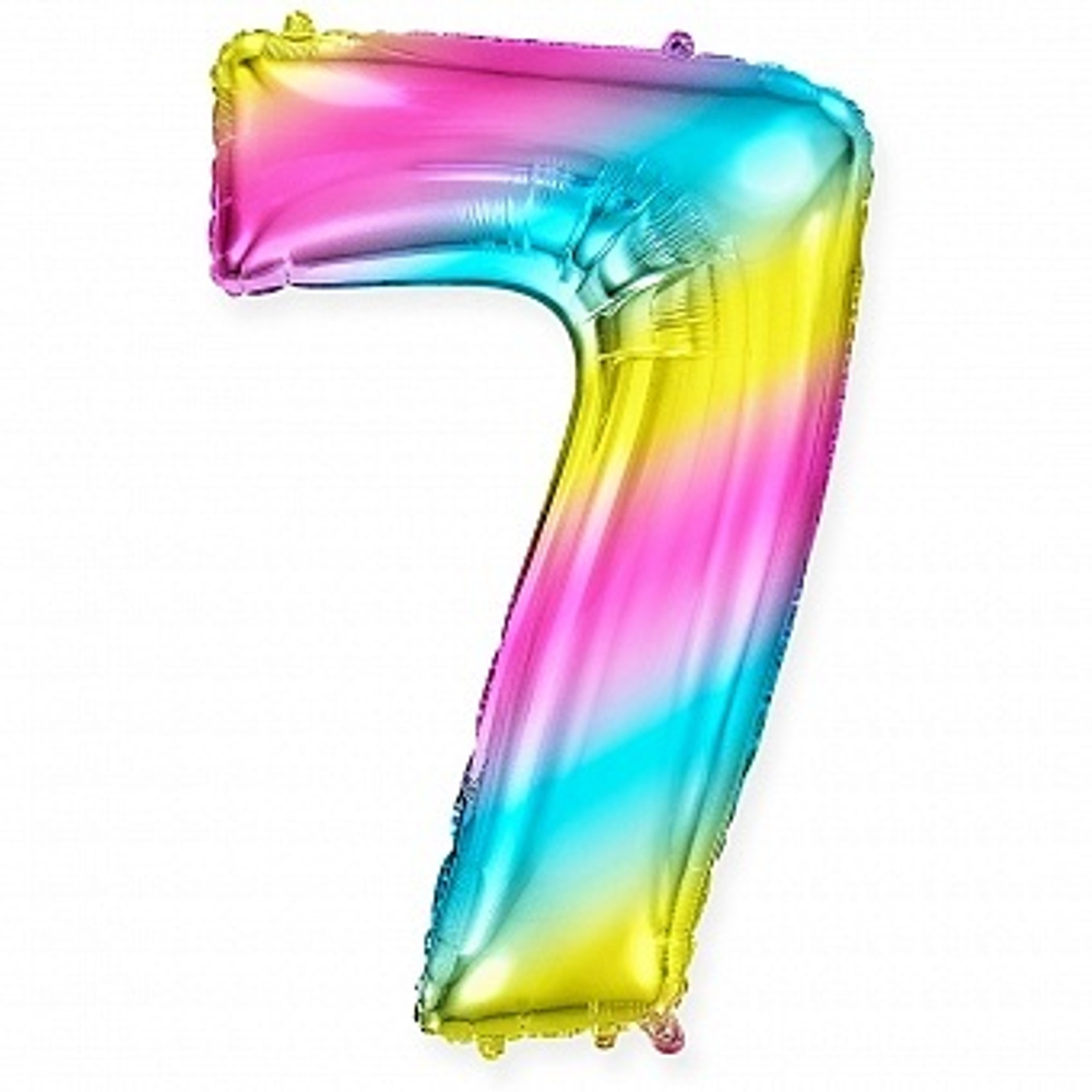 Ф ЦИФРА 7 40" Радуга металлик