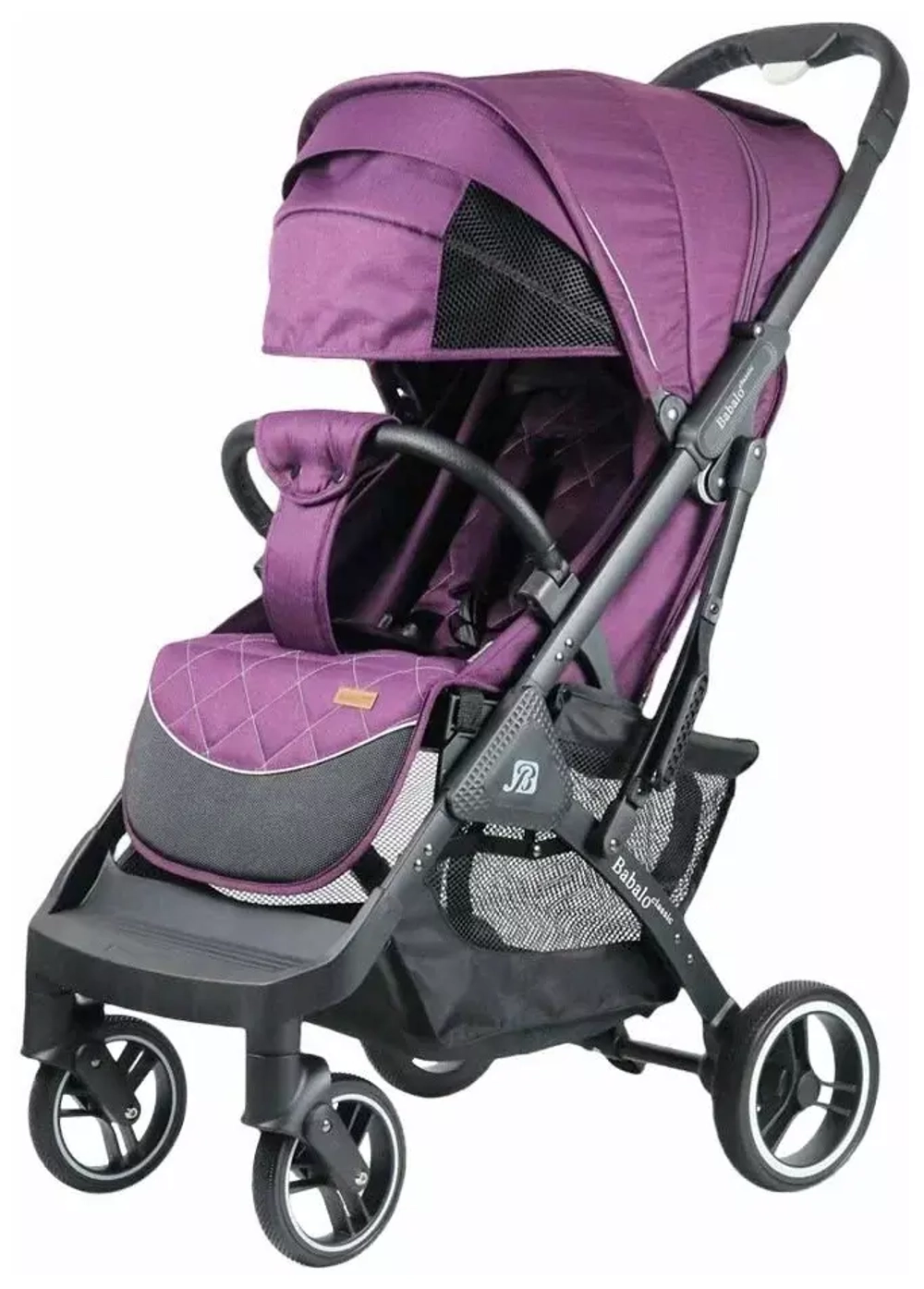 Коляска прогулочная Babalo 2022 Classic Фиолетовый текстиль чёрная рама