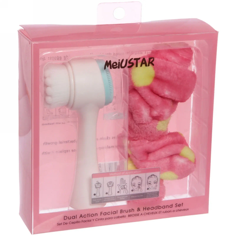 Набор подарочный Повязка на голову и щетка для умывания «Для Тебя», микс 4 цвета, 16*16,5*4,5см