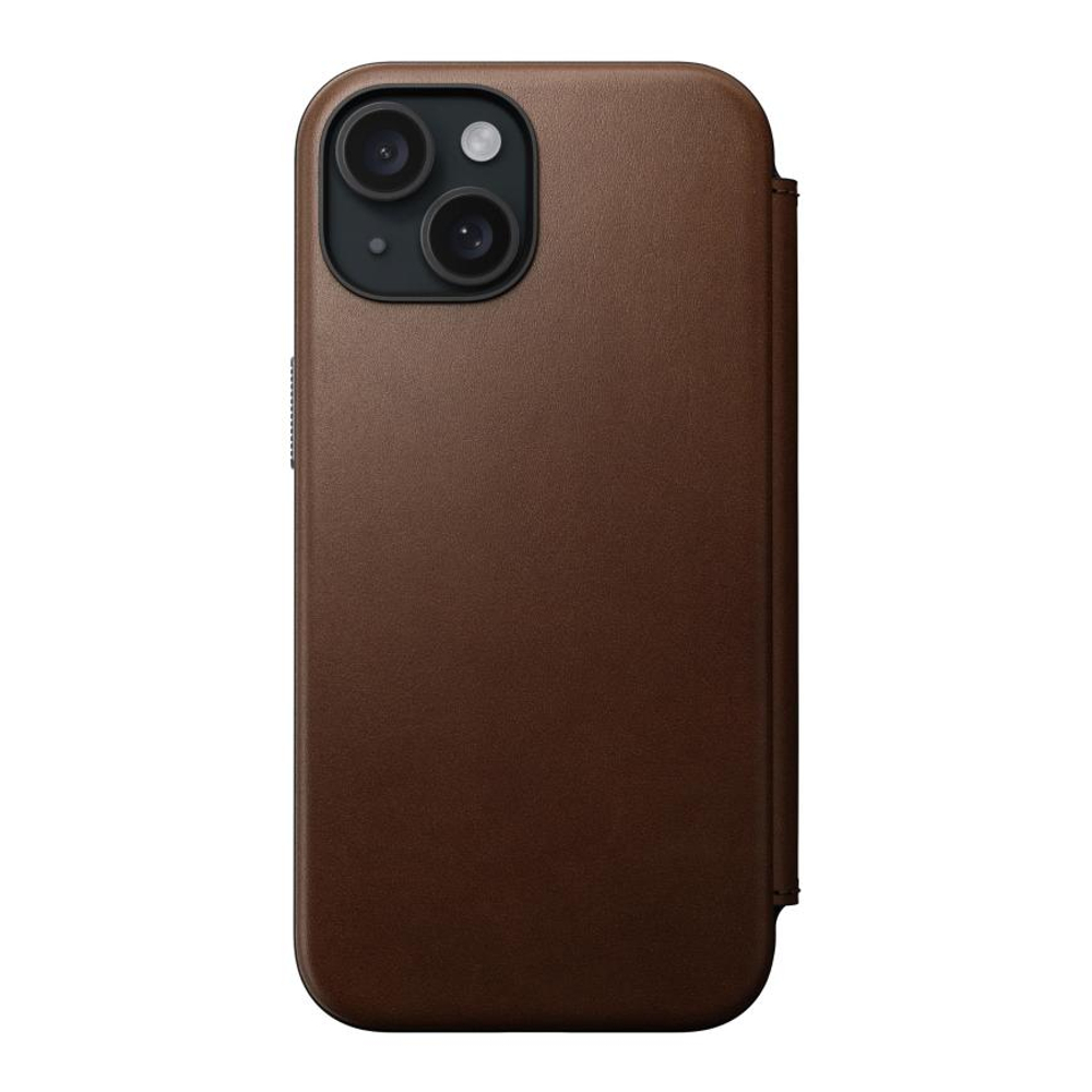 Кожаный чехол-книжка MagSafe Nomad Modern Leather Folio для iPhone 15 Чехол из натуральной цельнозерновой кожи ECCO. Вмещает до трёх карт