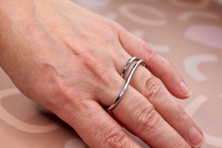 Кольцо на два пальца родий Корея