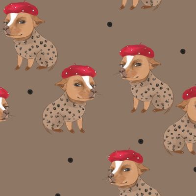 Собачки на коричневом