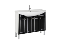 Тумба с раковиной Aquanet Честер 105 черный/серебро