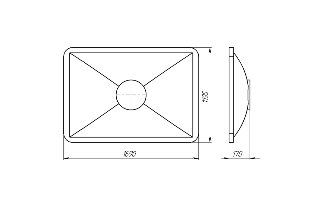 Крышка Ванны ЭкоПром К(169x120x17см;белый) - арт.555669