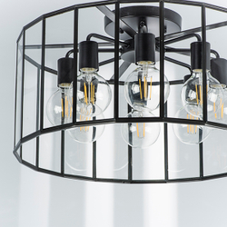 798287 Люстра GENNI 8х40W E27 ЧЕРНЫЙ МАТОВЫЙ/ПРОЗРАЧНЫЙ