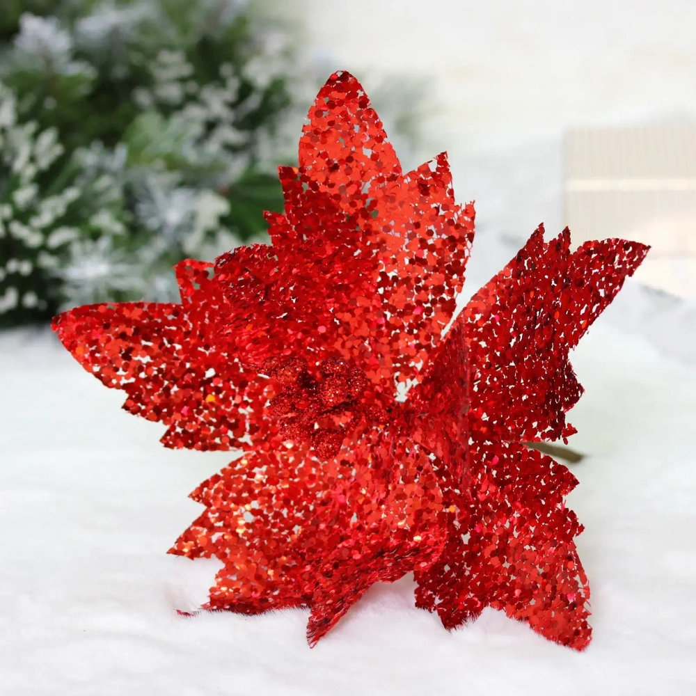 Украшение новогоднее «Пуансеттия - Царица ночи» 24 см, Красный