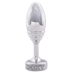 Серебристая анальная втулка 10,5см Doxy Ribbed Butt Plug DXBPSRB