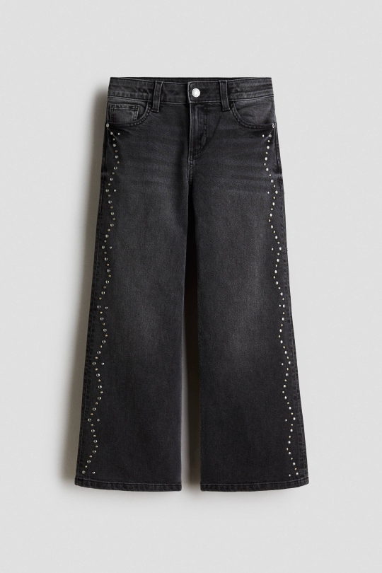 H&M Джинсы Baggy Fit Bootcut, темно-серый