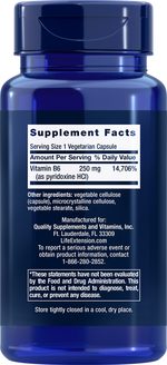 Vitamin B6 250 мг 100 капсул Life Extension