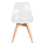 Стул TULIP (mod. 73-1) дерево/пластик/экокожа, 47,5x55x80 см, Прозрачный (Transparent)