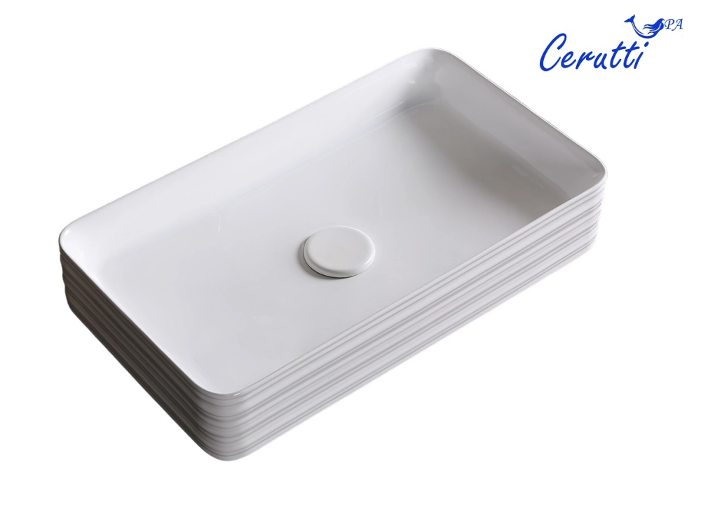 Раковина CR0053 накладная, белая, прямоугольная 675х375х120 Ceruttispa