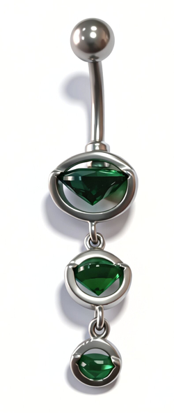 Ювелирный пирсинг из серебра 925 пробы с фианитами