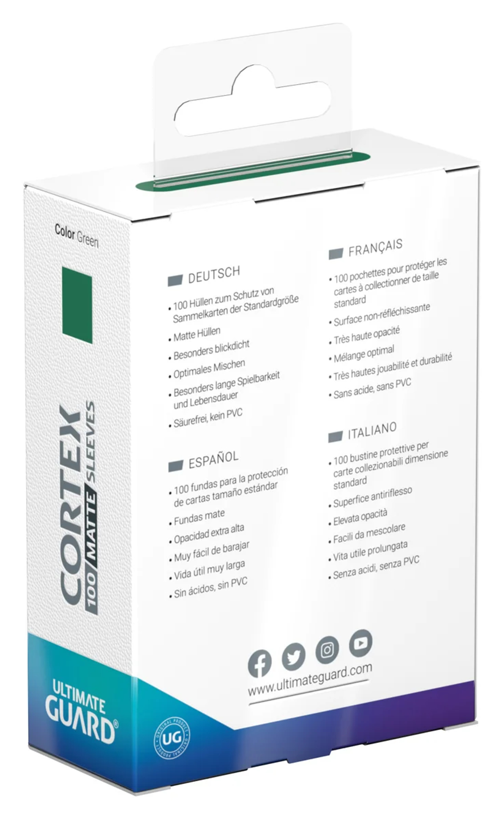 Ultimate Guard Cortex Sleeves Matte Standard Size (100) - Green