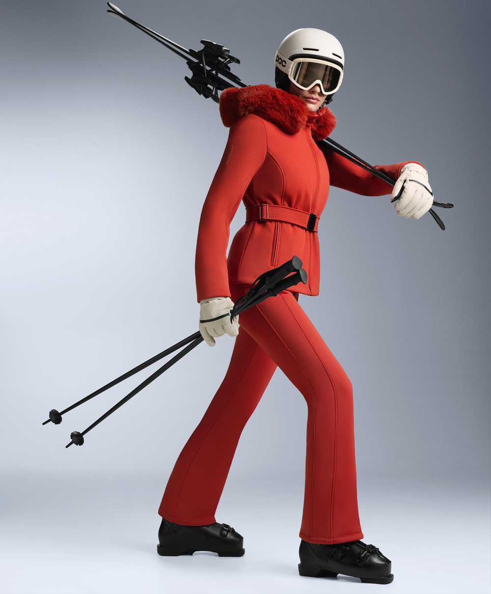 OYSHO Водонепроницаемые эластичные брюки-клеш SKI, ярко-оранжевый