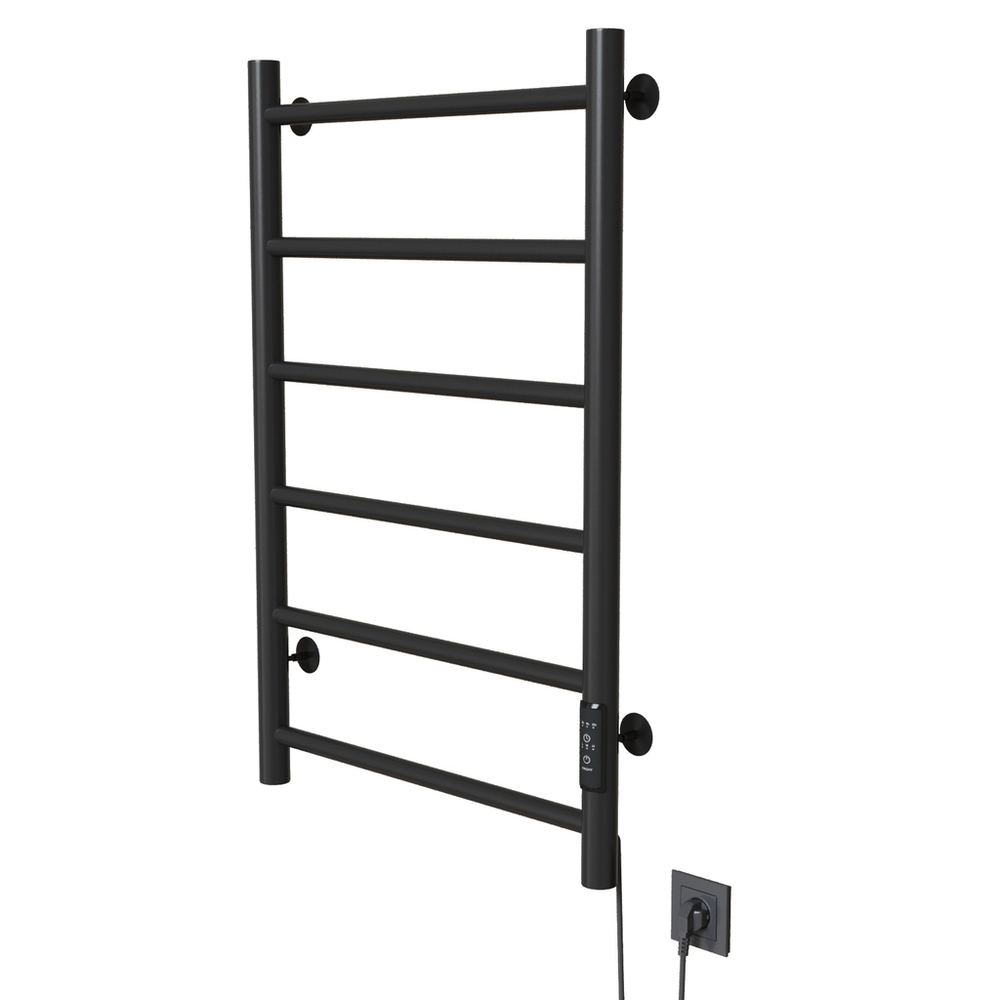 Полотенцесушитель MIXLINE VEGA  80х50 (таймер, 289 Вт, 6 перекладин) электрический ЧЕРНЫЙ