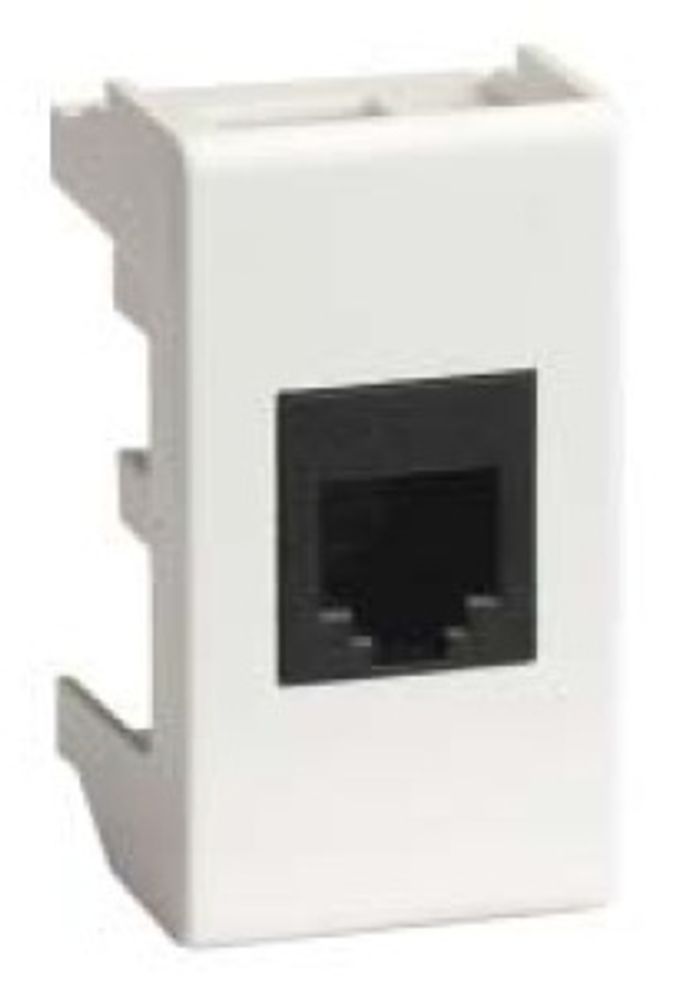 Компьютерная розетка RJ-45 кат.5E (экранированная), «Viva», 1 мод., белая