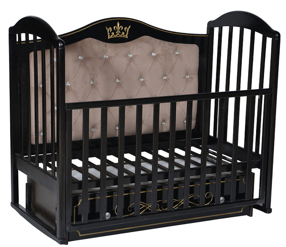 Детская кроватка ByTwinz Gabriella 4 универсальный маятник,мягкая стенка белый