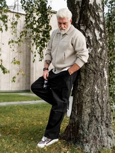 Бежевый джемпер на молнии Tate