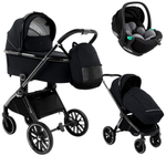 Детская коляска Pituso Mayla Lux 3 в 1 с автокреслом Baesa Black